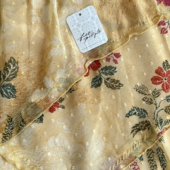 Free people Milly Asymmetrical Mini Skirt women’s sizes med large Apricot Combo - Picture 2 of 4